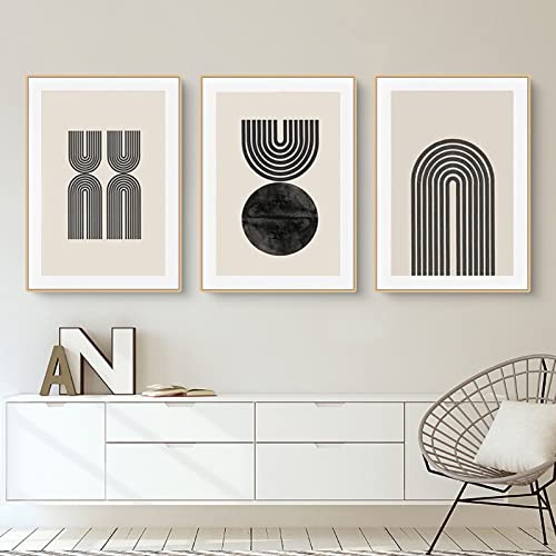 EXQUILEG Premium Poster Set, Moderne Wandbilder für Wohnzimmer und Schlafzimmer,Boho Leinwand Bilder Ohne Rahmen Poster Set Abstrakt linear Leinwand Kunstposter Wanddeko (21 * 30cm) von EXQUILEG