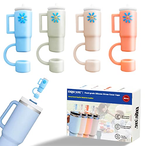 EXQUILEG Strohhalm-Abdeckkappe passend für Stanley-Becher, 4 Stück Silikon-Strohhalm-Aufsätze, kompatibel mit Stanley 30 und 1,2 l Trinkbecher, 10 mm Trinkhalm-Spitzen, passend für EXQUILEG Strohhalm-Abdeckkappe passend für Stanley-Becher, 4 Stück Silikon-Strohhalm-Aufsätze, kompatibel mit Stanley 30 und 1,2 l Trinkbecher, 10 mm Trinkhalm-Spitzen, passend für von EXQUILEG