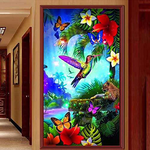 EXQUILEG Vogel und Schmetterling Diamond Painting Set, Schmetterling Diamant Painting Kits,Schmetterling Bilder Groß 5D DIY Diamant Painting Erwachsene Mosaik Stickerei (50x70cm) von EXQUILEG