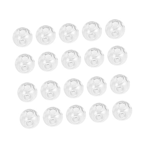 EXQUIMEUBLE 100 Stück Transparente Glaskugeln mit Geradem Loch Hohlkugel Schmuckzubehör für DIY Ohrringe Armbänder Halsketten Perlen Auffädeln Basteln Langlebiges Glasmaterial von EXQUIMEUBLE