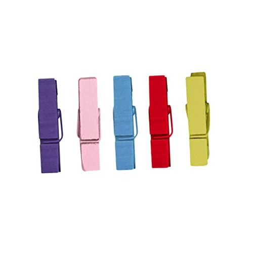 EXQUIMEUBLE 100stücke Bunte Holzklammern Miniklammern Für Lebensmittelverschluss Bastelarbeiten Und Dekoration Gemischte Farben von EXQUIMEUBLE