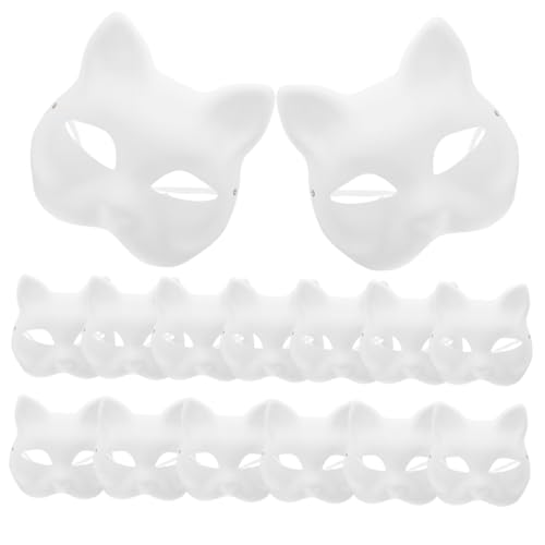 EXQUIMEUBLE 15stücke Katzenmasken DIY Blanko-Masken Papier Masken Zum Bemalen Für Erwachsene Und Junge Mädchen Partymasken Für Maskenparty Und Cosplay-Party von EXQUIMEUBLE
