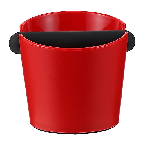EXQUIMEUBLE 1Stück Kaffeeklopfbox für Zuhause Abnehmbarer Kaffeepulver Mülleimer Rot Kompakte Abklopfbox für Espresso Hygienisch und Leicht zu Reinigen für Bar von EXQUIMEUBLE