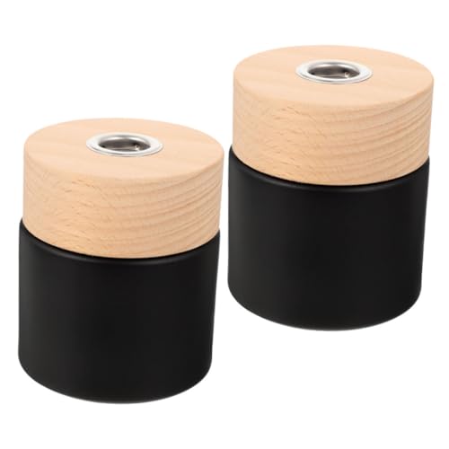 EXQUIMEUBLE 2 Stück Aroma Diffuser Flasche Holzdeckel Flameless Ätherische Öldiffusoren für Wohnzimmer Schlafzimmer und Büro Sicher und Tragbar für Entspannende von EXQUIMEUBLE