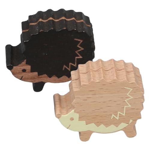 EXQUIMEUBLE 2 Stück Nachrichtenkasten aus Holz Kartenhalter für den Tisch Gruß klein Tischschildhalter Kalk Mini-Tischkartenhalter Foto Display Ständer Tischbild steht Menücliphalter hölzern von EXQUIMEUBLE