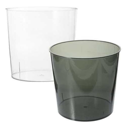 EXQUIMEUBLE 2 Stück Teiliges Mini Kunststoff Praktischer Tischabfalleimer Vielseitig für Büro Küche Schreibtisch und Transparent Platzsparend und Dekorativ von EXQUIMEUBLE