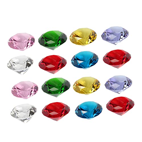 EXQUIMEUBLE 20 Stück Kristalldiamanten Künstliche Diamanten in Gemischten Farben für Hochzeiten Tischgestaltung und Partys Schmuck für Zuhause von EXQUIMEUBLE