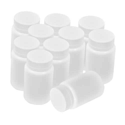 EXQUIMEUBLE 20stücke Medizinflasche Kunststoff Flasche Mit Schraubverschluss Für Zuhause Büro Reisen Angeln Leere Pillenflasche Medikamentenbehälter Fischöl-behälter Weiß von EXQUIMEUBLE