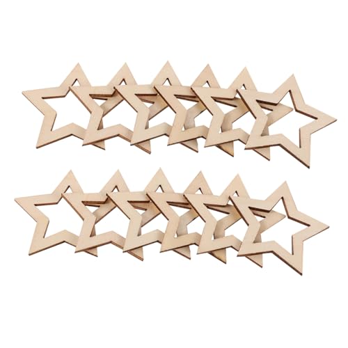 EXQUIMEUBLE 25 Stück Teiliges Hohle Holzsterne Unvollendet zum Bemalen DIY Holzscheiben für Weihnachtsbaumschmuck Partydekoration Kreative Wandkunst und Festliche Holzverzierungen von EXQUIMEUBLE