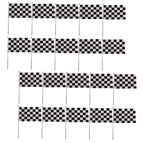 EXQUIMEUBLE 25 Stück Teiliges Karierte Handgehaltene Racing Flagge Polyester Auto Geburtstag Partydeko Zubehör Jungen Jungen EXQUIMEUBLE 25 Stück Teiliges Karierte Handgehaltene Racing Flagge Polyester Auto Geburtstag Partydeko Zubehör Jungen Jungen von EXQUIMEUBLE