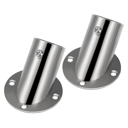 EXQUIMEUBLE 2stücke Edelstahl Kleiderschrank Stangenhalterung Stabiler Flansch Für Vorhangstangen Resistent Gegen Rost Geeignet Für Badezimmer Balkon Und Küche von EXQUIMEUBLE