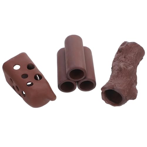 EXQUIMEUBLE 3 Stück Teiliges aus Keramikverstecken für Aquarien Dekorative für Fische und Garnelen für Zucht und Aquascaping aus Langlebiger Sandkeramik von EXQUIMEUBLE