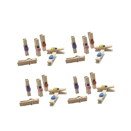 EXQUIMEUBLE 30 Stück Holzklammern Kleiner Fotoklammern für Selbstgemacht Postkartenhalter Raumdekoration Zufällige Farben von EXQUIMEUBLE