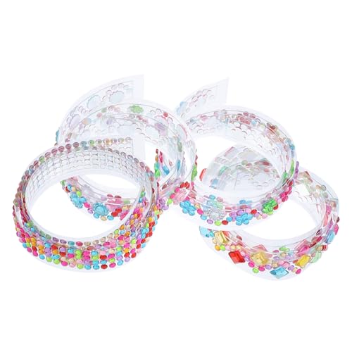 EXQUIMEUBLE 4 Rollen Selbstklebendes Strassband mit Funkelnden Kristallen pro Hitzebeständig Vielseitig Einsetzbar für DIY Dekoration Geschenkverpackung Bastelarbeiten Wohnraum von EXQUIMEUBLE