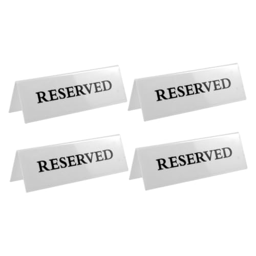 EXQUIMEUBLE 4 Stück Acryl Reserviert Tischschild Modern Elegantes Dreieckiges Tischkarten Für Hochzeiten Restaurants Hotels Vielseitig Dekorativ Funktional von EXQUIMEUBLE