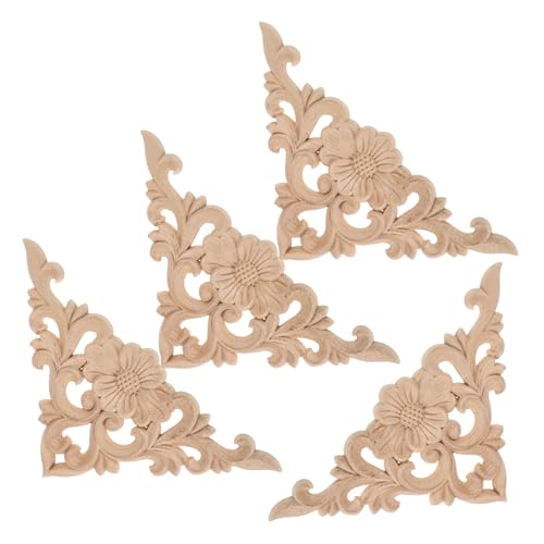 EXQUIMEUBLE Holz Geschnitzte Ecke Onlay Applikation Pcs Dekorative Holzapplikationen Europäischen Blumendesign Zimmer von EXQUIMEUBLE