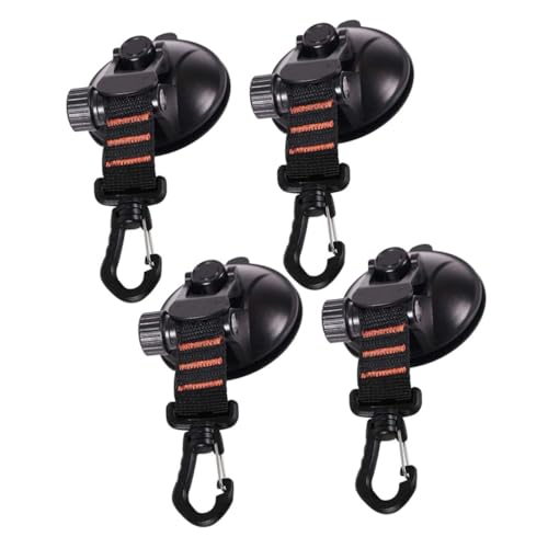 EXQUIMEUBLE 4 Stück Teiliges Extra Starke Saugnapf Haken für Camping und Auto Zeltbefestigung mit Langlebigem Gummisauger für Tarps Sonnensegel und Outdoor Einsatz von EXQUIMEUBLE