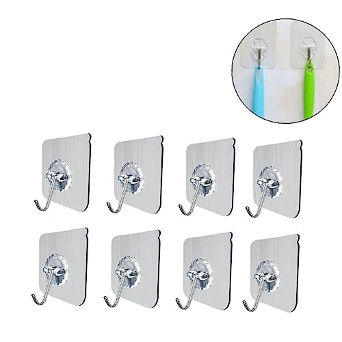 EXQUIMEUBLE 8 Stück Selbstklebende Haken Wasserdichte Wandhaken für Badezimmer und Küche Starke Tragkraft ohne Bohren Transparent für Handtücher und Küchenutensilien EXQUIMEUBLE 8 Stück Selbstklebende Haken Wasserdichte Wandhaken für Badezimmer und Küche Starke Tragkraft ohne Bohren Transparent für Handtücher und Küchenutensilien von EXQUIMEUBLE