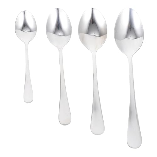 EXQUIMEUBLE 8 Stück Teiliges Edelstahl Reislöffel Ergonomisch Langer Griff Rostfrei Küchenutensilien Servierlöffel für Haushalt Restaurant Buffet von EXQUIMEUBLE