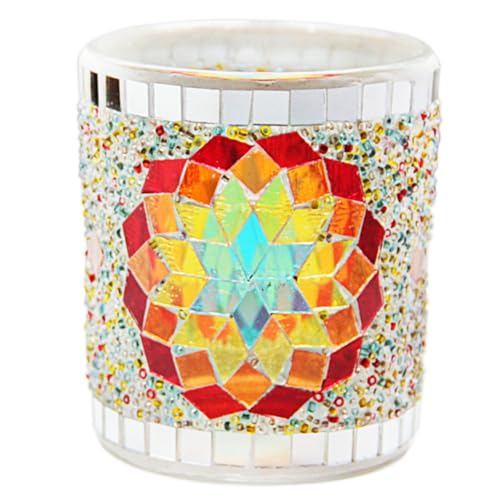 EXQUIMEUBLE Bunter Mosaikglas Kerzenhalter mit Blumenmotiv Aromatherapie Teelicht Tasse Orange für Romantische Deko Zuhause Terrasse Party EXQUIMEUBLE Bunter Mosaikglas Kerzenhalter mit Blumenmotiv Aromatherapie Teelicht Tasse Orange für Romantische Deko Zuhause Terrasse Party von EXQUIMEUBLE
