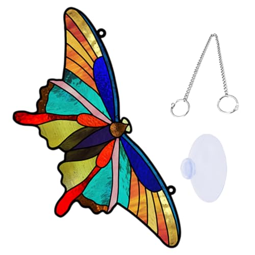 EXQUIMEUBLE Bunter Schmetterling Fensterdeko Hängendes Ornament für Wand und Gartenverschönerung Design zu Installieren zur Einweihung von EXQUIMEUBLE