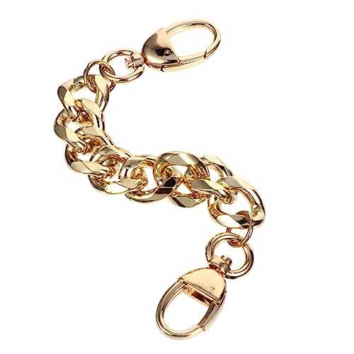 EXQUIMEUBLE Dicke Metallkette in Hellgold mit Verschluss Robuste Ersatzkette für Damenhandtaschen Schultertaschen und Clutches Einfach zu Befestigende Taschenkette von EXQUIMEUBLE