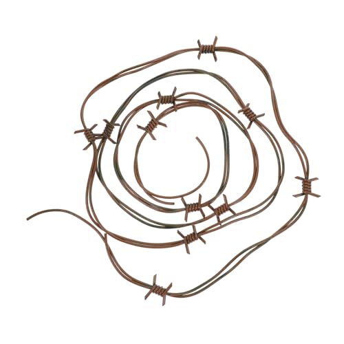 EXQUIMEUBLE Drahtketten Requisiten Halloween Dekoration Gefälschter Stacheldraht Stacheldrähte Gefälschte Dekorationen Vintage Farbe Horror Requisiten Gefälschter Stacheldraht von EXQUIMEUBLE