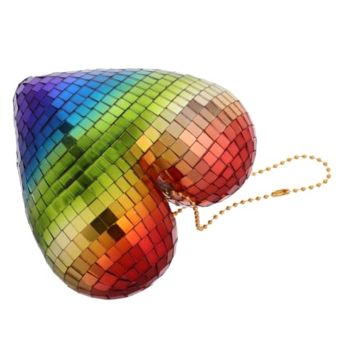 EXQUIMEUBLE Herzförmige Discokugel Ornament für Valentinstag Reflektierende Hängedekoration für Hochzeiten und Partys Stilvolles Design für Romantische Anlässe von EXQUIMEUBLE