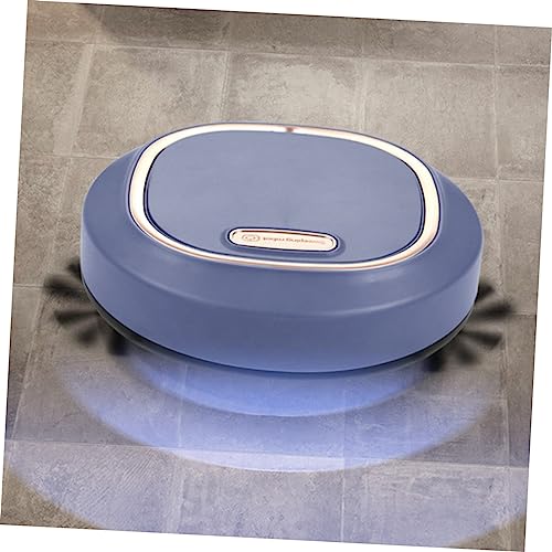 EXQUIMEUBLE Intelligenter Bodenkehrer mit Wischfunktion USB Aufladbar Ultra Flach für Ecken Teppiche Akku Std Laufzeit Automatischer Staubfänger Haushaltsroboter in Blau von EXQUIMEUBLE