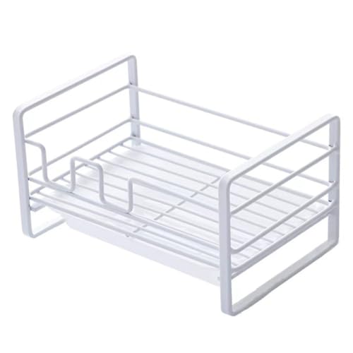 EXQUIMEUBLE Kompakter Kitchen Organizer Spülbecken Regal mit Schwammhalter Platzsparend Abtropfendes Ablagefach für Küche und Bad Einfach zu Reinigen Modernes Design von EXQUIMEUBLE