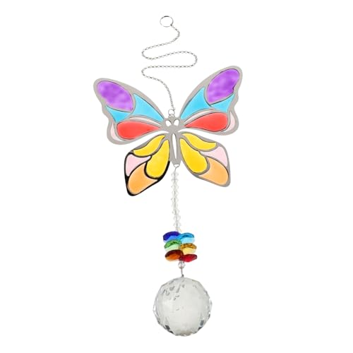 EXQUIMEUBLE Butterfly Bunte Kristall Deko Für Fenster Und Garten Hängedekoration Mit Faszinierendem Lichteffekt Für Wohnräume Und Entspannende Bereiche EXQUIMEUBLE Butterfly Bunte Kristall Deko Für Fenster Und Garten Hängedekoration Mit Faszinierendem Lichteffekt Für Wohnräume Und Entspannende Bereiche von EXQUIMEUBLE