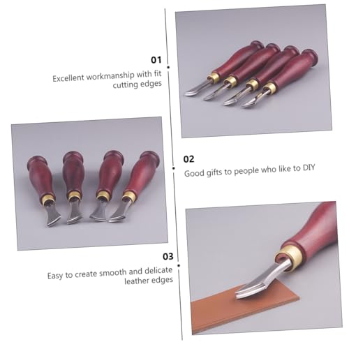 EXQUIMEUBLE Leather Edge Crimper mit Ergonomischem Holzgriff Präziser Flacher Schlitz für Glatte Lederkanten für DIY Lederbearbeitung von Taschen Gürteln und Riemen von EXQUIMEUBLE