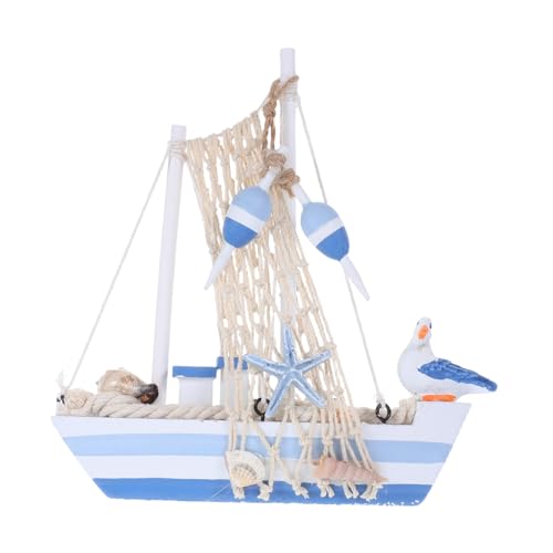 EXQUIMEUBLE Mediterranes Holz Segelboot Modell mit Seemöwe Nautische Tischdekoration für Wohnzimmer und Büro Handgefertigt Rustikales Design EXQUIMEUBLE Mediterranes Holz Segelboot Modell mit Seemöwe Nautische Tischdekoration für Wohnzimmer und Büro Handgefertigt Rustikales Design von EXQUIMEUBLE