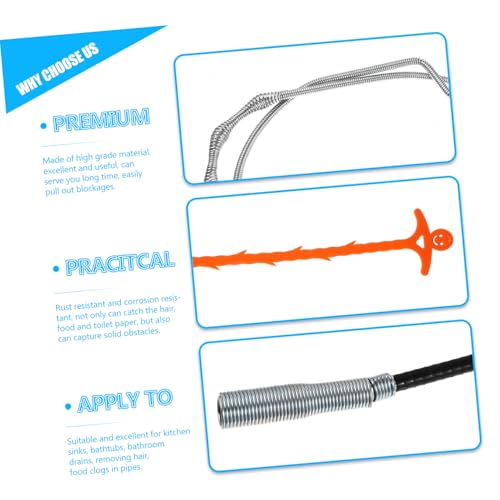 EXQUIMEUBLE Teiliges Abflussreiniger Spirale Langlebiges Rohrreinigungswerkzeug für Bad und Küche Effiziente Haar Verstopfungsentfernung Einfach zu Bedienen Sicher für Rohrleitungen von EXQUIMEUBLE