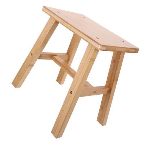 EXQUIMEUBLE Holz Tritthocker Für Junge Mädchen Und Erwachsene Vielseitiger Fußhocker Für Badezimmer Eleganter Sitzhocker Aus Natürlichem Holz Minimalistischer Schuhwechselstuhl Stabiler von EXQUIMEUBLE