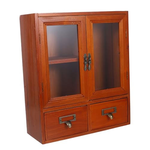 EXQUIMEUBLE Vintage Wandhängeschrank aus Holz mit Doppeltüren Retro Design Viel Stauraum Glatte Oberfläche Vielseitiger Organizer für Schlafzimmer Wohnzimmer und Küche Aufbewahrungsregal von EXQUIMEUBLE