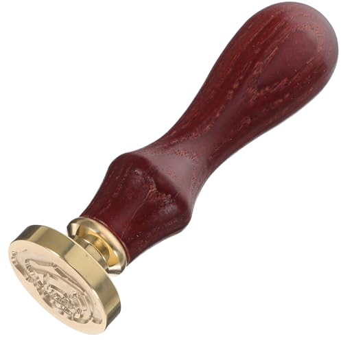 EXQUIMEUBLE Wachssiegel Stempel Rosenmotiv Messingkopf mit Holzgriff Abnehmbar Langlebig für Umschläge Einladungen Geschenkverpackung Bastelset Traditionell von EXQUIMEUBLE