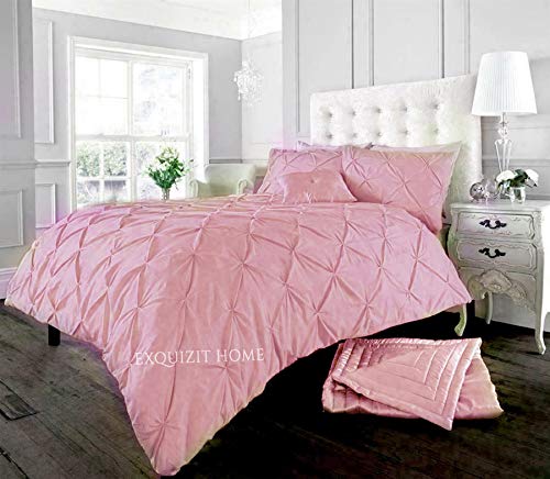 EXQUIZIT HOME Bettwäsche-Set mit passendem Kissenbezug, Alexander Alford, wendbar, Diamant, Kingsize-Bett, ca. 230 x 220 cm, Rosa von EXQUIZIT HOME