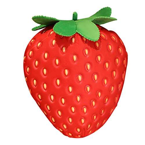 EXQULEG 35cm Erdbeere PlüschKissen, Kuscheltier Frucht Erdbeere Plüsch Puppen Kissen Sofakissen Kopfkissen Zierkissen für Büro Zimmer Nickerchen oder Dekoration von EXQULEG