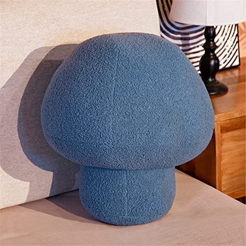 EXQULEG 3D Kreative Plüschkissen Pilzkissen Süße Pilze Kuscheltier Pilze Überwurf Kissen Pilze Stofftiereplüschpuppen (Blau,30cm) von EXQULEG