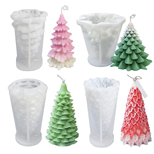 EXQULEG 3D Silikonform Weihnachtsbaum Kerzenform 4 Stück Weihnachtsbaum Kerzengießform Form Kerzen Gießen Formen 3D Silikon Kerzenform DIY Weihnachten Kerzen Gießformen,Weihnachtsbaum deko (4set-L) EXQULEG 3D Silikonform Weihnachtsbaum Kerzenform 4 Stück Weihnachtsbaum Kerzengießform Form Kerzen Gießen Formen 3D Silikon Kerzenform DIY Weihnachten Kerzen Gießformen,Weihnachtsbaum deko (4set-L) von EXQULEG