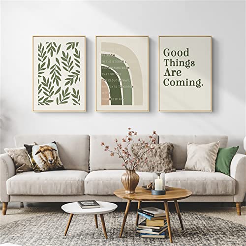 EXQULEG 3er Poster Set, Grün Wenig frisch Wandkunst Leinwandbilder Wandbilder Ohne Rahmen Wandposter Moderne Bilder Wohnzimmer Schlafzimmer (Stil B,13x18cm) von EXQULEG