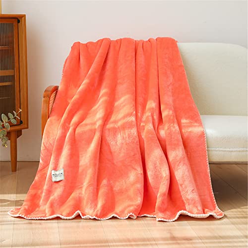 EXQULEG Kuscheldecke Flauschige Decke, Weiche Wohndecke Super Dicke Warme Fleecedecke als Sofadecke Tagesdecke Wolldecke Couchdecke für Couch und Sofa (Orange,80 * 120cm) von EXQULEG