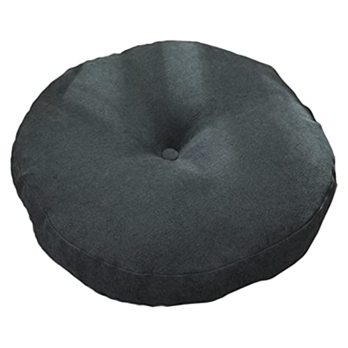 EXQULEG Rund Tatami Stuhlkissen, Verdicken Gemütlich Bodenkissen Stuhlauflage Sitzkissen Sitzpolster Kissen für Indoor und Outdoor Home Deko (Dunkelgrau,42cm) von EXQULEG