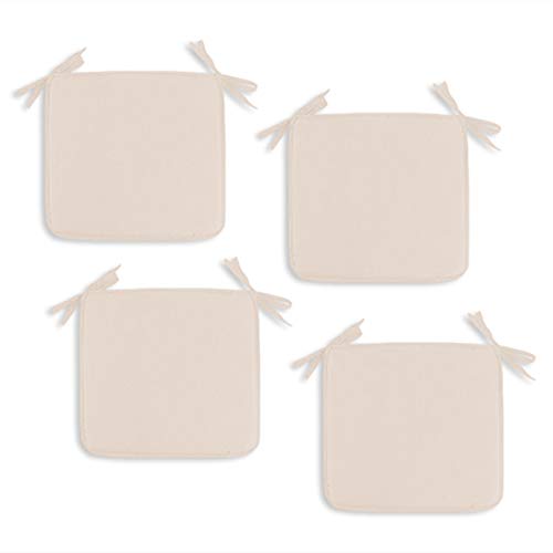 EXQULEG Stuhlkissen Platz Stuhlkissen Sitzauflage Sitzpolster Kissen Gepolstert Vorteilspack für Indoor und Outdoor, 40 x 40 cm (Beige,4er Set) von EXQULEG