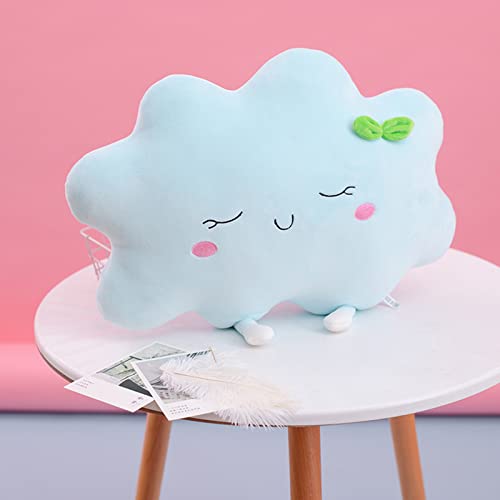 EXQULEG Super süße Wolke Sonne Kuschelkissen,Mädchen und Jungen Plüschtier Spielzeug Sofa Kissen Kissen Dekokissen für Baby- und Kinderzimmer, Wolkenkissen, Zierkissen (Wolkenblau,Groß) von EXQULEG