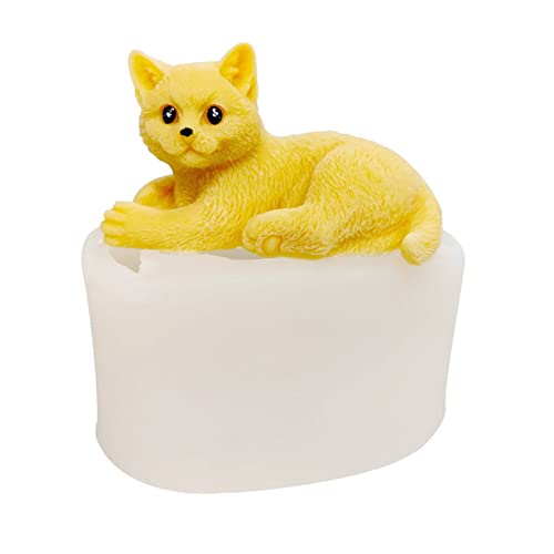 EXQULEG Tier Silikonform 3D Katzen Form Silikon Seifengießform,Tier Gießformen Silikon,Handgemachte Seifenform,DIY Silikonform zur Herstellung von Kuchen, Seifen, Fondant Kuchen Dekoration Form (C) von EXQULEG