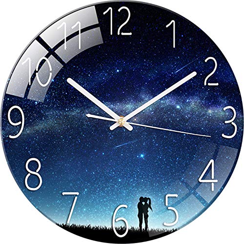 EXQULEG Wandnuhr mit Geräuscharmes, Sternenhimmel Wanduhr, 12 Zoll 30cm Wand Uhr, Modernes Design Wanduhr Lautlos Wall Clock Home Decor für Wohnzimmer Kinderzimmer (E) von EXQULEG