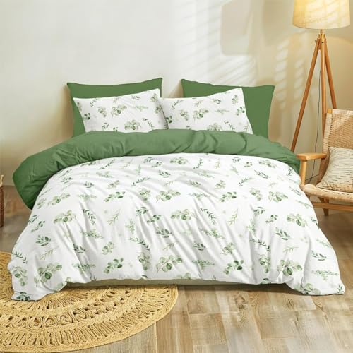 EXSANLIEAY Frisch und elegant Bettwäsche-Sets 155x220 cm GrüNe BläTter Bettbezug Kreatives 3D Effekt Weich Microfaser Deckenbezug mit Reißverschluss und 2 Kissenbezug 80x80 cm EXSANLIEAY Frisch und elegant Bettwäsche-Sets 155x220 cm GrüNe BläTter Bettbezug Kreatives 3D Effekt Weich Microfaser Deckenbezug mit Reißverschluss und 2 Kissenbezug 80x80 cm von EXSANLIEAY