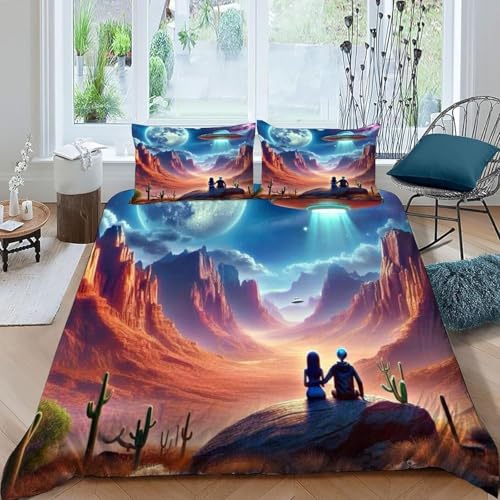EXSANLIEAY Science-Fiction-Romanze Bettwäsche-Sets 155x220 cm Charakter Bettbezug Kreatives 3D Effekt Weich Microfaser Deckenbezug mit Reißverschluss und 2 Kissenbezug 80x80 cm EXSANLIEAY Science-Fiction-Romanze Bettwäsche-Sets 155x220 cm Charakter Bettbezug Kreatives 3D Effekt Weich Microfaser Deckenbezug mit Reißverschluss und 2 Kissenbezug 80x80 cm von EXSANLIEAY